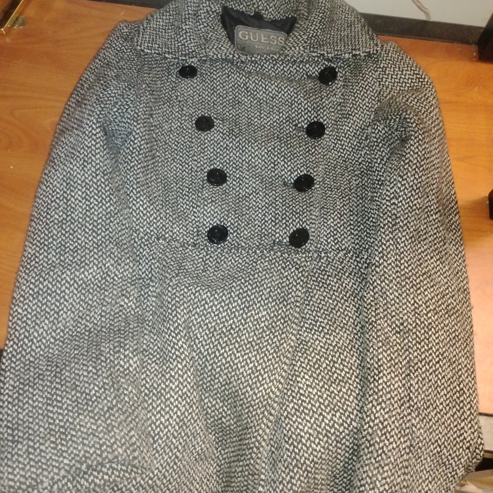 GUESS Black and White Peacoat